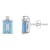 6x4mm Emerald Cut Aquamarine with Diamond Accents 14k White Gold Stud Earrings