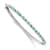 Rhodium Over 14k White Gold Emerald and Diamond Bangle