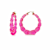 14K Yellow Gold Over Sterling Silver Bamboo Acrylic Hoops in Electric Pink