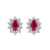 0.70ctw Ruby and Diamond Earrings in 14k White Gold