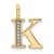14K Yellow Gold Diamond Letter K Initial Pendant