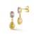 Rachel Zoe Yellow and Purple CZ Two-Stone Dangle Earrings in 14K Gold
Over Sterling Silver