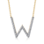 Lab-Grown Diamond Initial W Necklace In 14K Gold Over Sterling Silver 0.50ctw