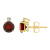 5mm Round Garnet with Diamond Accents 14k Yellow Gold Stud Earrings