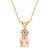 7x5mm Pear Shape Morganite with Diamond Accents 14k Yellow Gold Pendant
With Chain