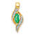 10k Yellow Gold and Rhodium Over 10k Yellow Gold Diamond and 0.17 cttw
Marquise Emerald Pendant