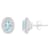 6x4mm Oval Aquamarine 1/6 ctw Diamond Rhodium Over Sterling Silver Halo
Stud Earrings