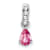 Rhodium Over 10k White Gold 0.5 cttw Pear Pink Tourmaline and Accent
Diamond Pendant