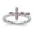 Rhodium Over Sterling Silver Stackable Expressions Cross Pink Tourmaline
Ring 0.1ctw