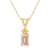 7x5mm Emerald Cut Morganite with Diamond Accents 14k Yellow Gold Pendant
With Chain