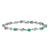 Rhodium Over 14k White Gold White Sapphire and Emerald Gemstone Bracelet