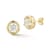 Rachel Zoe Puffed Round CZ Stud Earrings in 14K Gold Over Sterling Silver