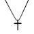 Men's Polished Cross Pendant With Chain In Black Ion-Plated Stainless Steel