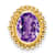 10k Yellow Gold Beaded 1 ctw Oval Amethyst Chain Slide Pendant
