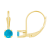 4mm Round Turquoise 14k Yellow Gold Drop Earrings