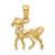 14k Yellow Gold Solid 3D Polished Horse Pendant