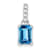 Rhodium Over 10k White Gold 1.3 ctw Blue Topaz and Accent Diamond Pendant