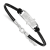 Rhodium Over Sterling Silver NHL LogoArt Washington Capitals Leather Bracelet