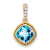 10k Yellow Gold Beaded 0.73 cttw Cushion Swiss Blue Topaz and 0.21 cttw
diamond Pendant