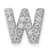 Rhodium Over 14K White Gold Diamond Letter W Initial Charm