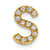 14K Yellow Gold Diamond Letter S Initial Charm