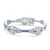 Sapphire Color CZ Oval Link Station Bracelet In Sterling Silver