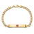 14k Yellow Gold Medical Polished Red Enamel Curb ID Bracelet