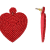 Off Park® Collection, Red Seed Bead Heart Shape Earring.