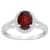 8x6mm Oval Garnet 1/4 ctw Diamond Rhodium Over Sterling Silver Halo Ring