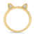 White Cubic Zirconia 14k Yellow Gold Over Sterling Silver Cat Ring 0.22ctw