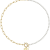 14K Gold Over Brass Initial Pearl Simulant Link Chain Necklace Letter T