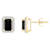 7x5mm Emerald Cut Black Onyx And Created White Sapphire 10k Yellow Gold
Halo Stud Earrings