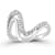 Rachel Zoe CZ Double Wave Ring in Rhodium Over Sterling Silver