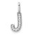 14K White Gold Diamond Letter J Initial Pendant