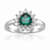 Heart Shape Lab Created Emerald with White Topaz Accents Sterling Silver
Ring, 0.93ctw
