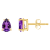 6x4mm Pear Shape Amethyst 14k Yellow Gold Stud Earrings