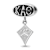 Sterling Silver LogoArt Kappa Alpha Theta Oval with Kite Dangle Bead