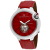 Christian Van Sant Men's Cyclone Automatic Red Dial, Red Leather Strap Watch