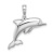 Rhodium Over 14k White Gold 3D Puffed Dolphin Pendant