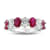 Oval Ruby and Diamond 14k White Gold Band Ring 2.95ctw