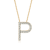 Lab-Grown Diamond Initial P Necklace In 14K Gold Over Sterling Silver 0.50ctw