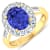 2.81ctw Violet Tanzanite and Diamond 14K Yellow Gold Halo Ring