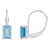 6x4mm Emerald Cut Aquamarine Rhodium Over 10k White Gold Drop Earrings