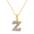 White Diamond Accent 10k Yellow Gold Z Initial Pendant With 18” Rope Chain