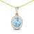 0.96ctw 14K Yellow Gold Aquamarine and White Diamond Pendant with 18
inch Cable Chain