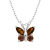 Red Garnet Sterling Silver Butterfly Pendant With Chain 0.55ctw