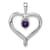 Rhodium Over 14k White Gold Amethyst Heart Pendant