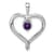 Rhodium Over 14k White Gold Amethyst Heart Pendant - 1BNW8A