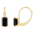 6x4mm Emerald Cut Black Onyx 10k Yellow Gold Drop Earrings