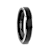 ASTON Black Brushed Center Tungsten Ring with Polished Beveled Edges 4mm